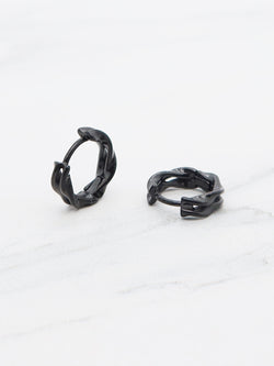 Black Twisted Hoop Earrings for Punk and Gothic Style
